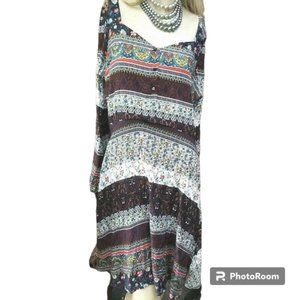 DRESSFO Boho Tunic Minidress US 10 NWT Retro 60's Artsy EU 42
